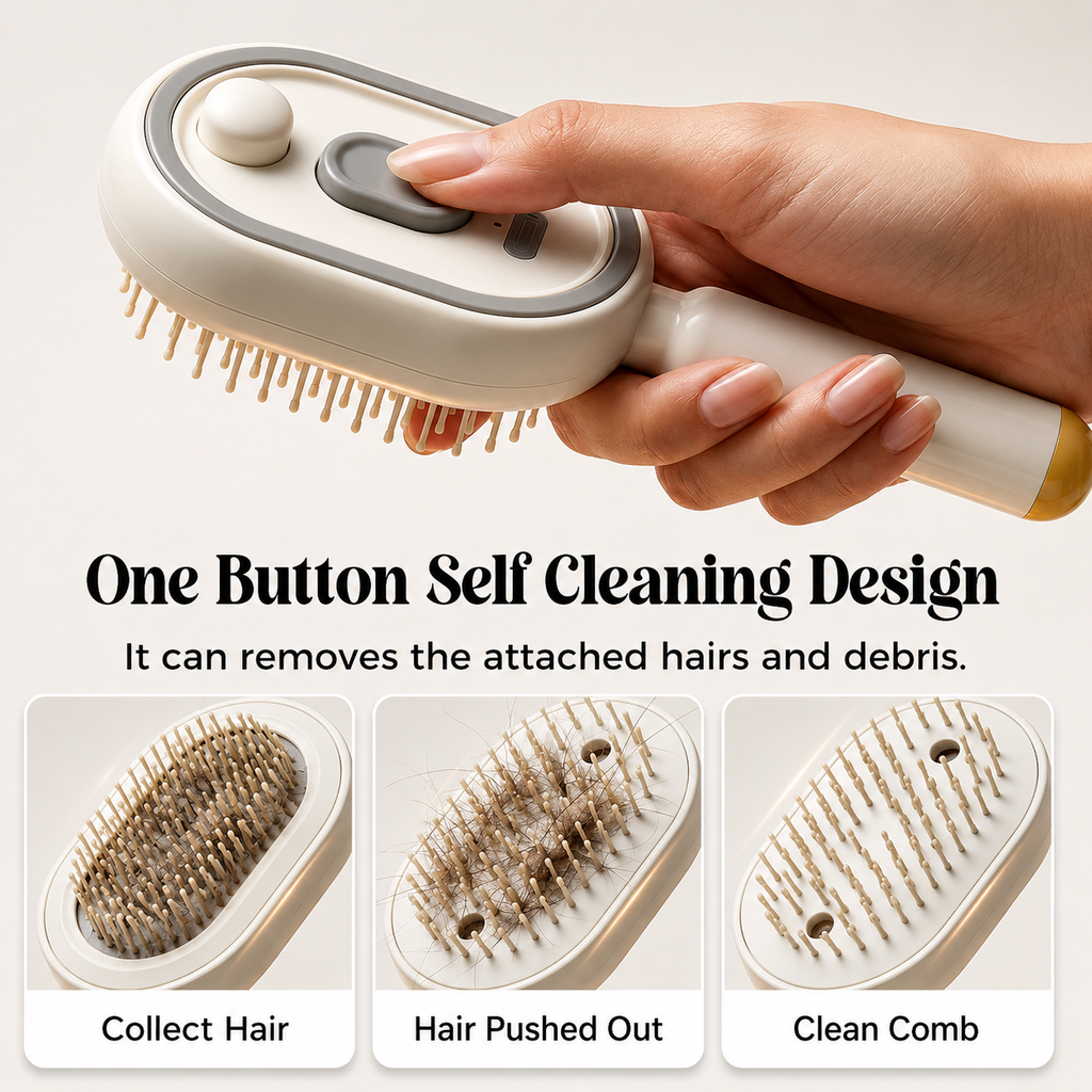 Electric Spray Retractable Air Cushion Comb | 5 in 1 Rechargeable Hair Massage | Steam Hair Brush for Scalp Massage, Detangling, Smoothing, Curling, Relieve Hair Tangles & Dryness | Salon Hair Care Tool