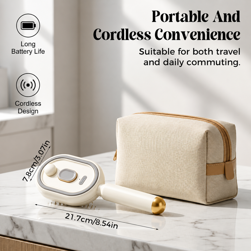 Electric Spray Retractable Air Cushion Comb | 5 in 1 Rechargeable Hair Massage | Steam Hair Brush for Scalp Massage, Detangling, Smoothing, Curling, Relieve Hair Tangles & Dryness | Salon Hair Care Tool