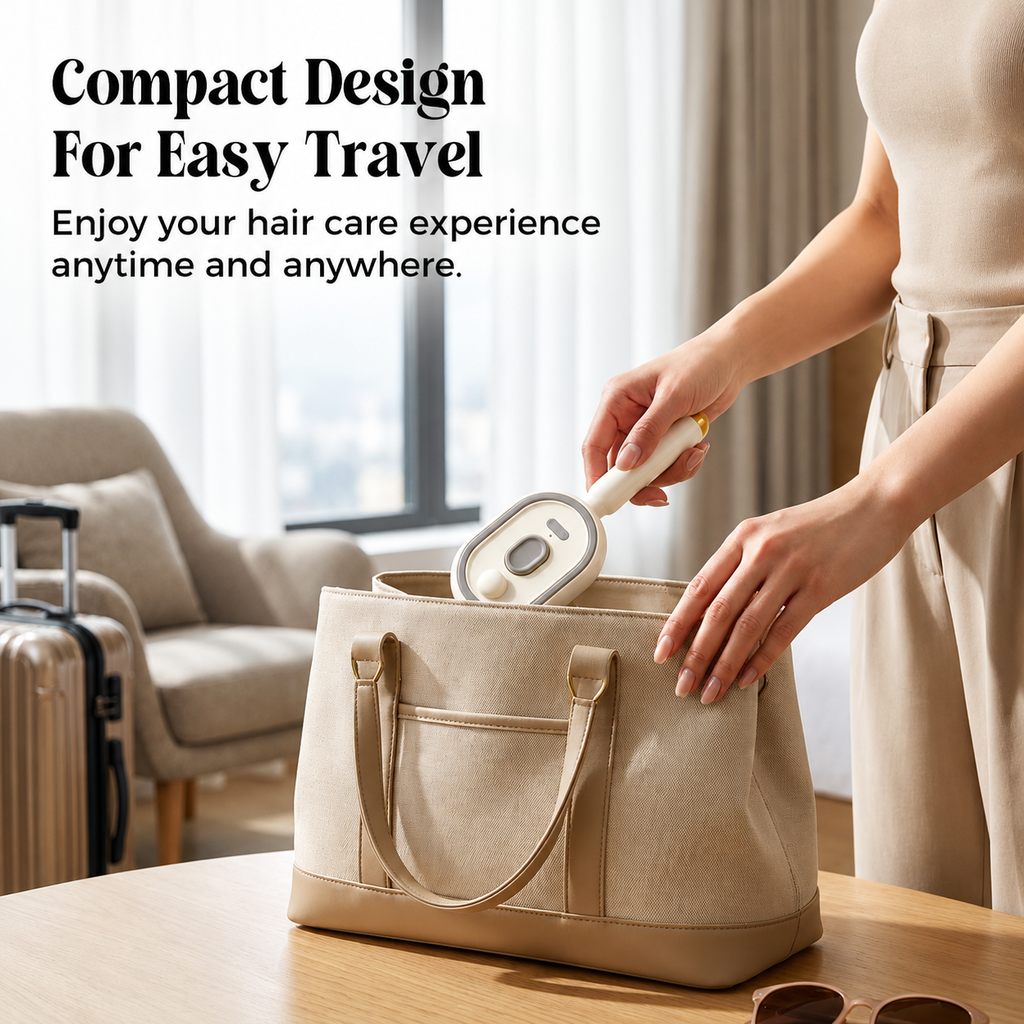 Electric Spray Retractable Air Cushion Comb | 5 in 1 Rechargeable Hair Massage | Steam Hair Brush for Scalp Massage, Detangling, Smoothing, Curling, Relieve Hair Tangles & Dryness | Salon Hair Care Tool