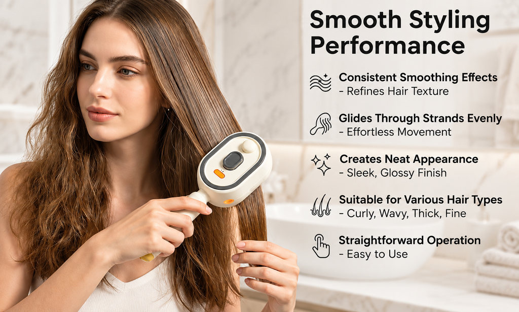 Electric Spray Retractable Air Cushion Comb | 5 in 1 Rechargeable Hair Massage | Steam Hair Brush for Scalp Massage, Detangling, Smoothing, Curling, Relieve Hair Tangles & Dryness | Salon Hair Care Tool